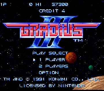 Gradius III (USA) screen shot title